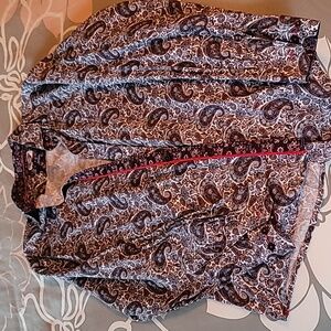 Mens paisley dress shirt size Large modern  fit